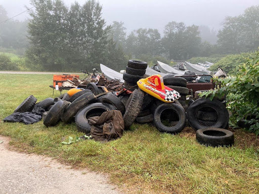 Pile of tires and trash from the 2021 Get Trashed event.